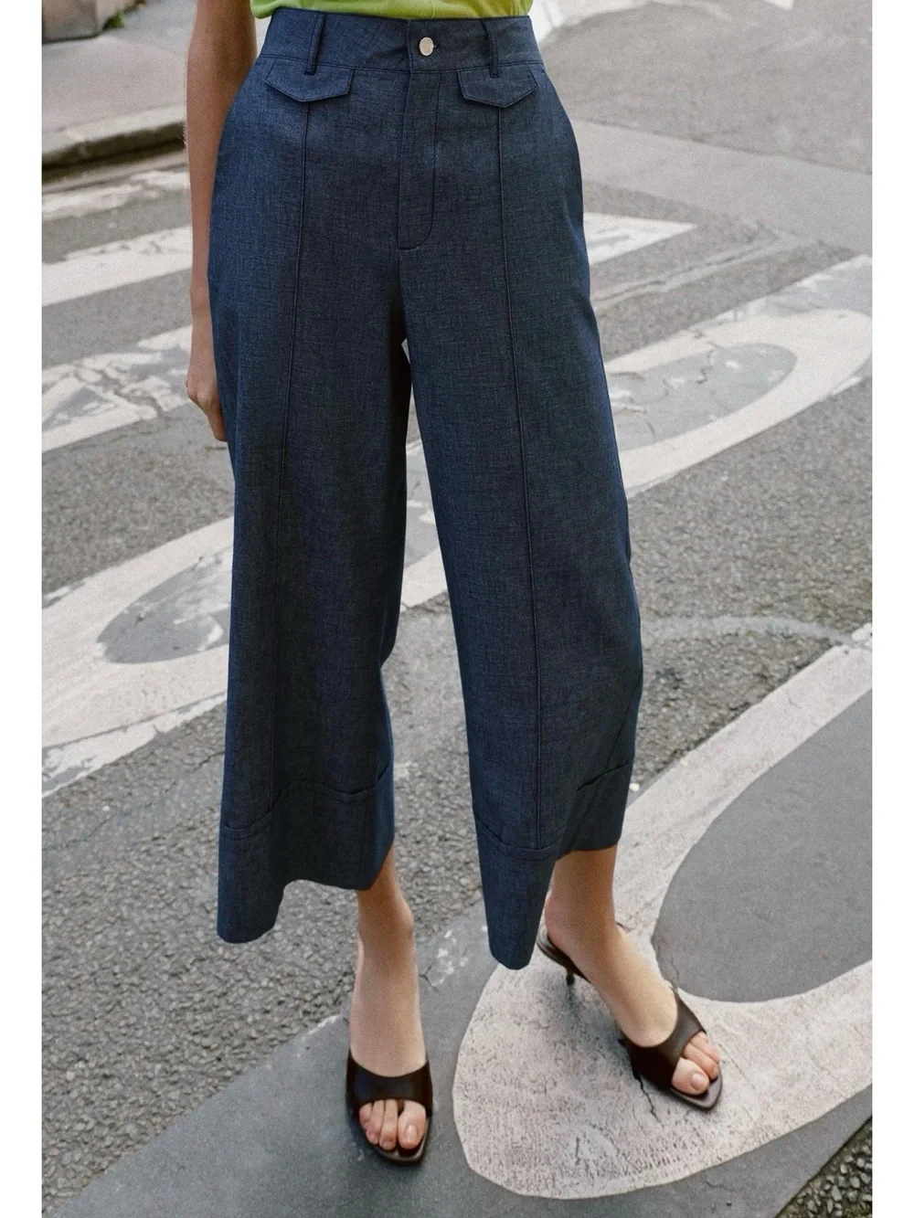 Zara Linen Culotte Pants